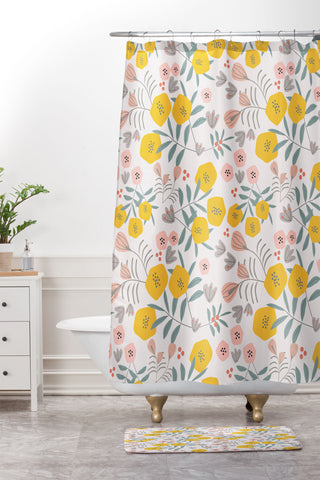 Mirimo Summer Flor Shower Curtain And Mat