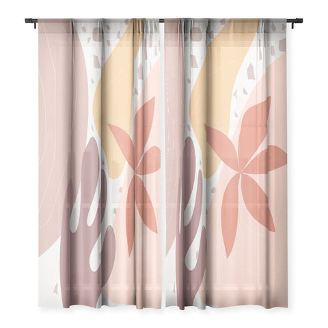 Mirimo Terracotta Blooms Sheer Non Repeat