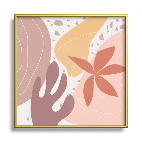 Mirimo Terracotta Blooms Metal Square Framed Art Print