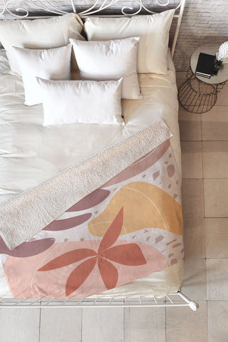 Mirimo Terracotta Blooms Fleece Throw Blanket