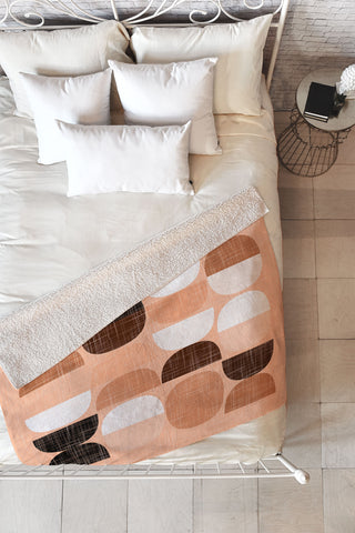 Mirimo Terracotta Moons Fleece Throw Blanket