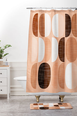 Mirimo Terracotta Moons Shower Curtain And Mat