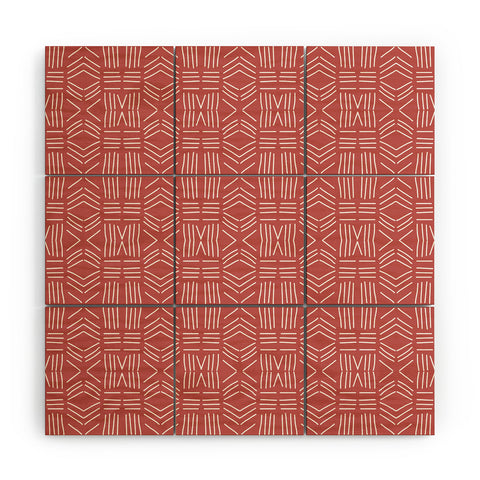 Mirimo Tribal Red Wood Wall Mural