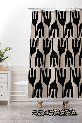 Mirimo Tribe Black Shower Curtain And Mat