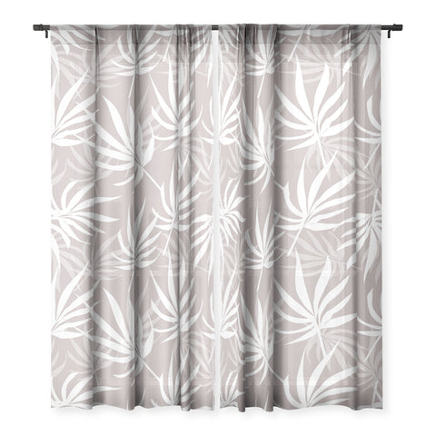Mirimo Tropical Leaves on Beige Sheer Non Repeat