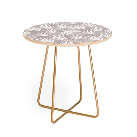 Mirimo Tropical Leaves on Beige Round Side Table