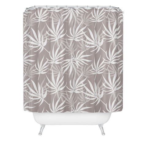 Mirimo Tropical Leaves on Beige Shower Curtain