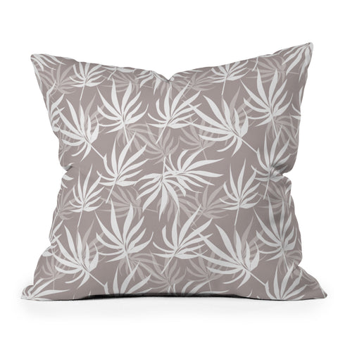 Mirimo Tropical Leaves on Beige Throw Pillow