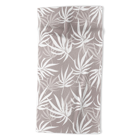 Mirimo Tropical Leaves on Beige Beach Towel