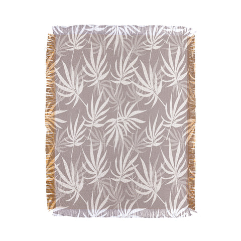 Mirimo Tropical Leaves on Beige Throw Blanket