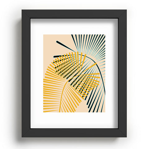 Mirimo Two Palm Leaves Yellow Recessed Framing Rectangle
