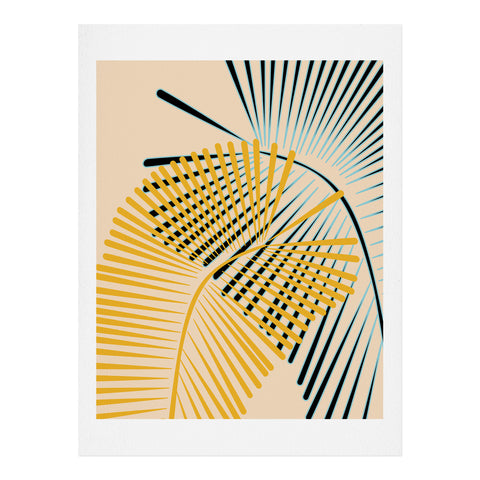 Mirimo Two Palm Leaves Yellow Art Print