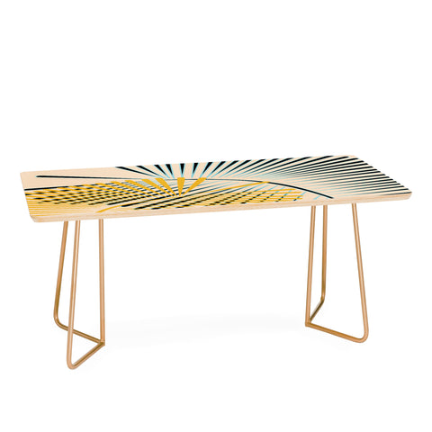 Mirimo Two Palm Leaves Yellow Coffee Table