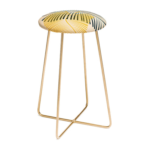 Mirimo Two Palm Leaves Yellow Counter Stool