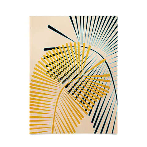Mirimo Two Palm Leaves Yellow Poster