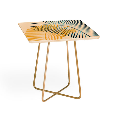 Mirimo Two Palm Leaves Yellow Side Table