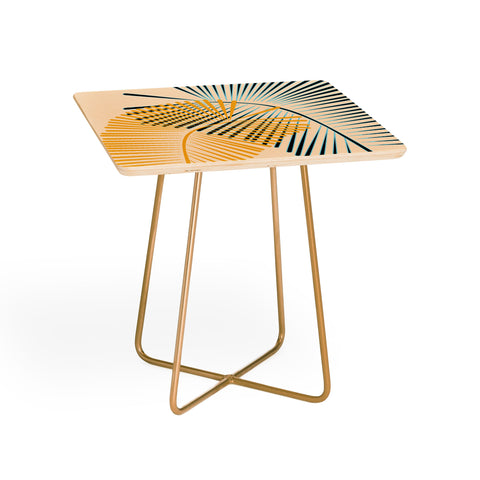 Mirimo Two Palm Leaves Yellow Side Table