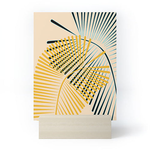 Mirimo Two Palm Leaves Yellow Mini Art Print