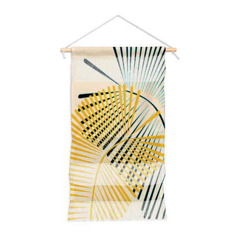Mirimo Two Palm Leaves Yellow Wall Hanging Portrait