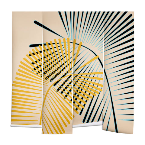 Mirimo Two Palm Leaves Yellow Wall Mural