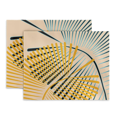 Mirimo Two Palm Leaves Yellow Placemat