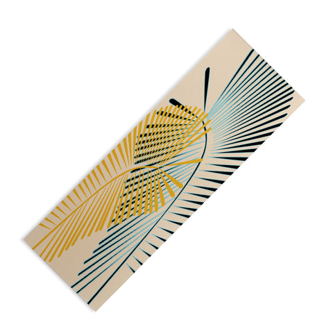 Mirimo Two Palm Leaves Yellow Yoga Mat