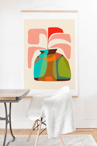 Mirimo Vase with Red Plant Art Print And Hanger