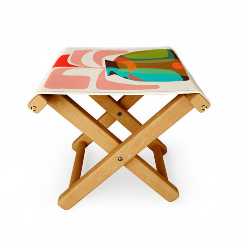 Mirimo Vase with Red Plant Folding Stool