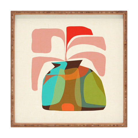 Mirimo Vase with Red Plant Square Tray