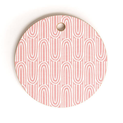 Mirimo White Bows on Pink Cutting Board Round