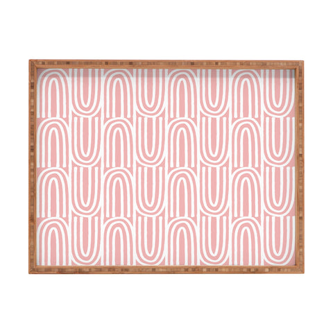 Mirimo White Bows on Pink Rectangular Tray