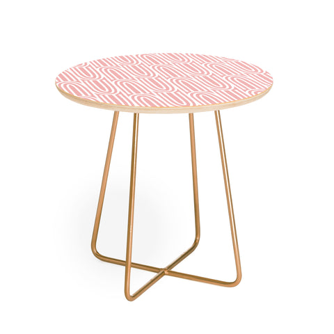 Mirimo White Bows on Pink Round Side Table