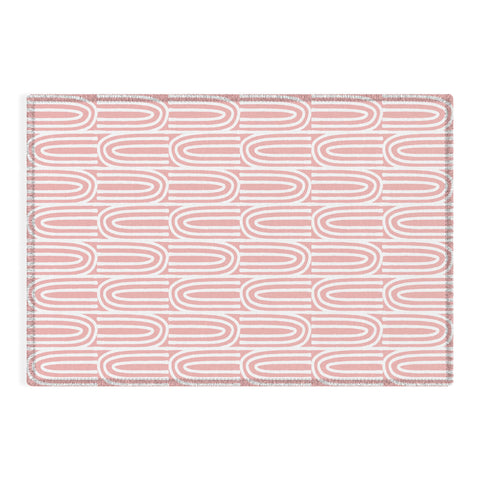 Mirimo White Bows on Pink Outdoor Rug