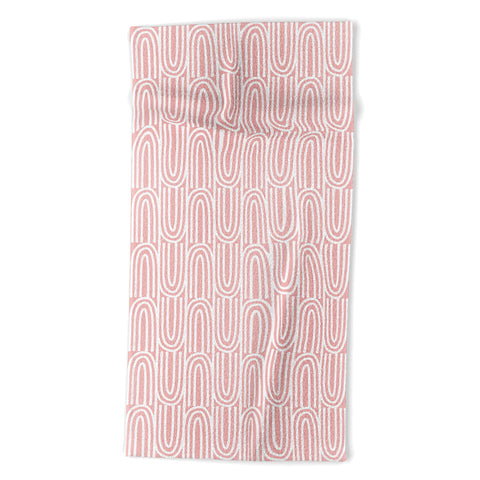 Mirimo White Bows on Pink Beach Towel