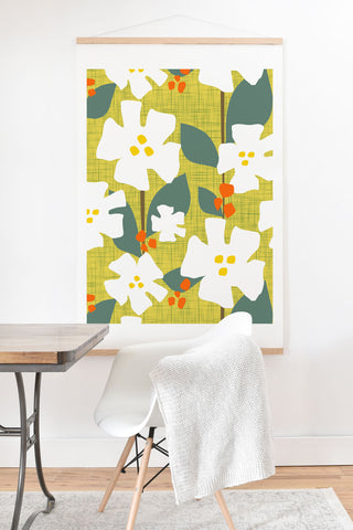 Mirimo White flowers and red berries Art Print And Hanger