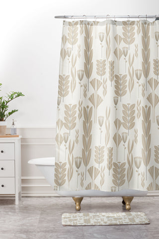 Mirimo Wild Herbs Oathmeal Shower Curtain And Mat