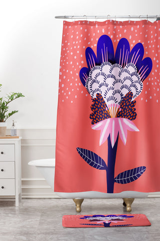 Misha Blaise Design Fabuluscious Flower Shower Curtain And Mat