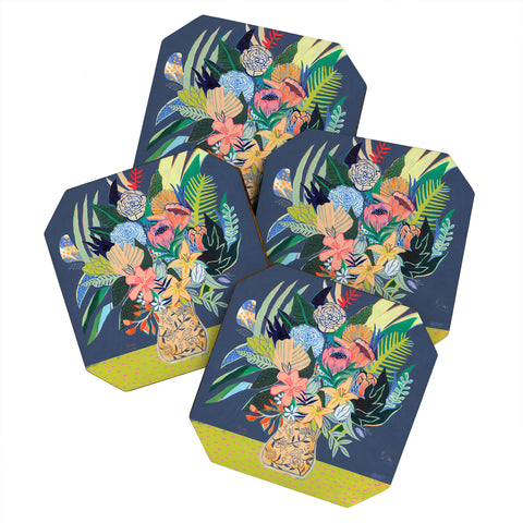 Misha Blaise Design Flowers for Adriana Coaster Set