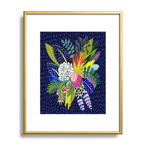 Misha Blaise Design Night Glitter Metal Framed Art Print
