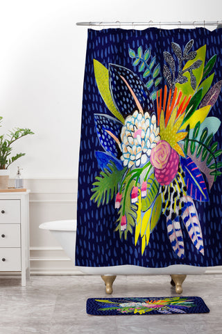 Misha Blaise Design Night Glitter Shower Curtain And Mat