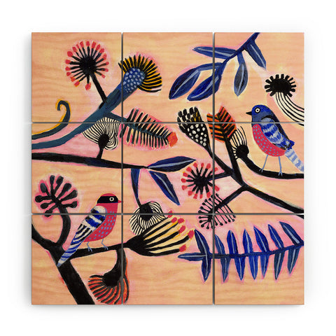 Misha Blaise Design Two birds Wood Wall Mural
