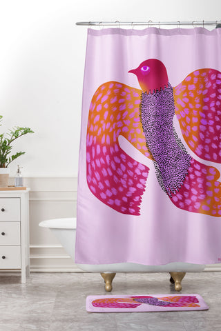 Misha Blaise Design Wild Bird Shower Curtain And Mat