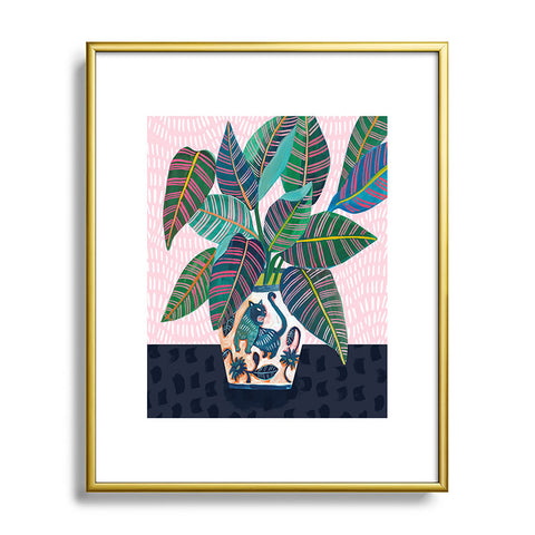 Misha Blaise Design Wild Cat Metal Framed Art Print