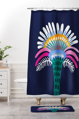 Misha Blaise Design Zelestial Flower Shower Curtain And Mat