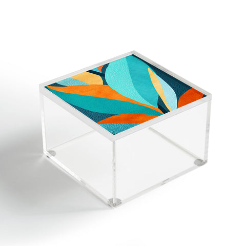 Modern Tropical Abstract Tropical Foliage Acrylic Box