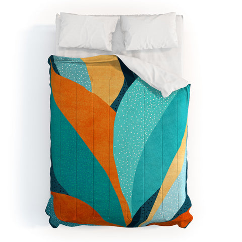 Modern Tropical Abstract Tropical Foliage Comforter