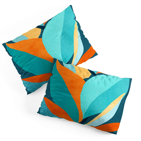 Modern Tropical Abstract Tropical Foliage Pillow Shams