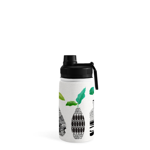 Modern Tropical Black and White Tribal Vases Water Bottle