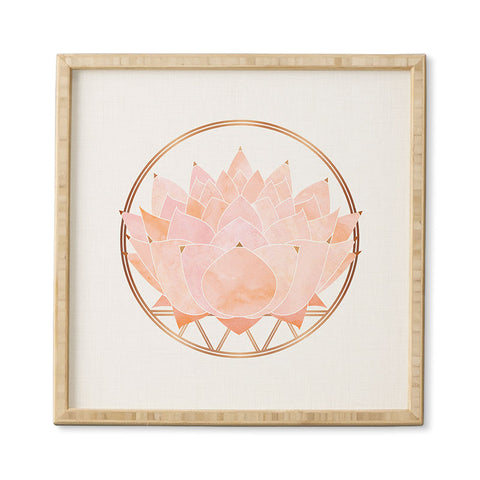 Modern Tropical Blush Zen Lotus Framed Wall Art