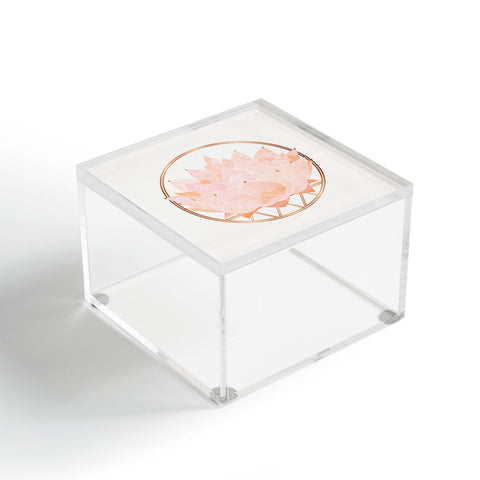 Modern Tropical Blush Zen Lotus Acrylic Box